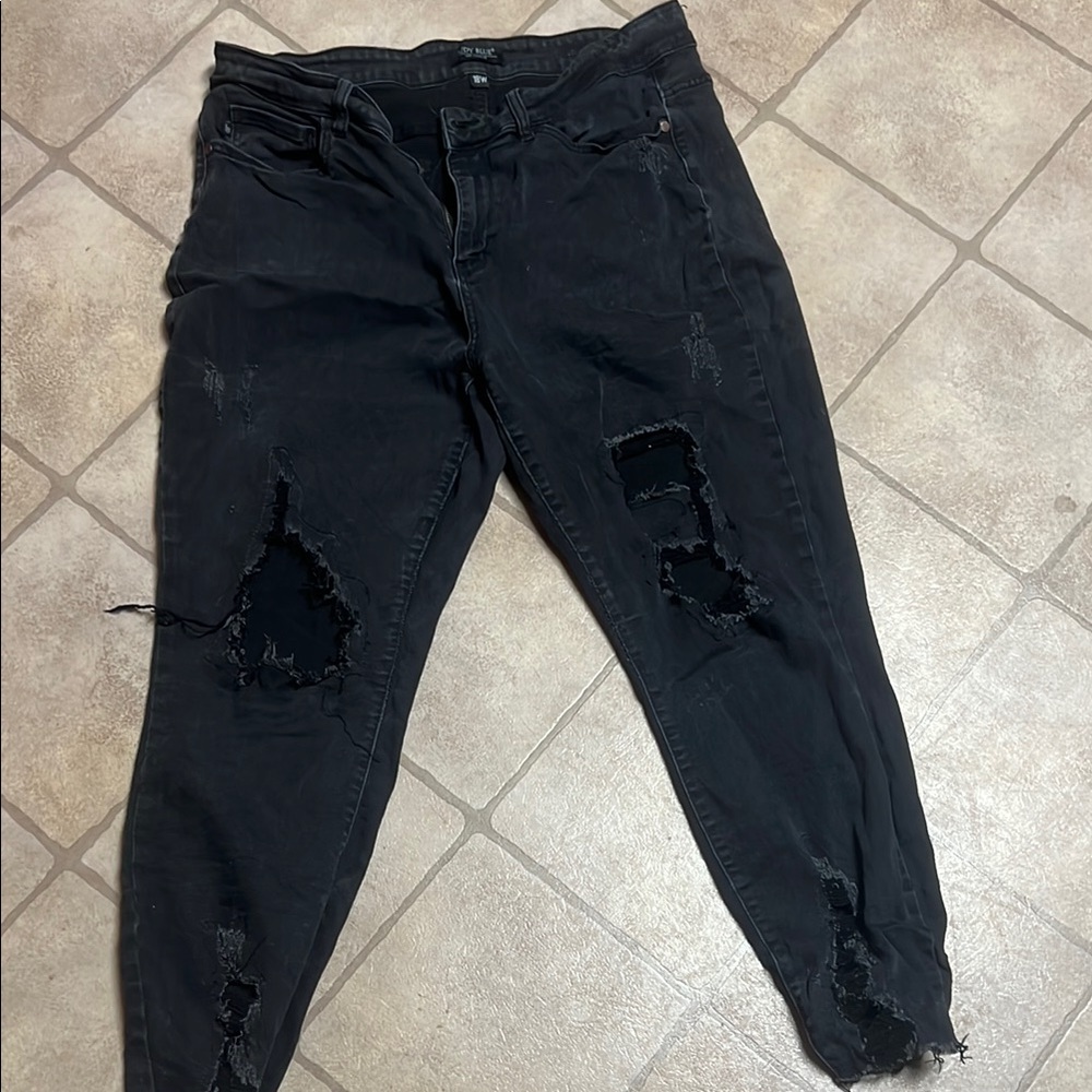 Women's Black Distressed Judy blue jeans